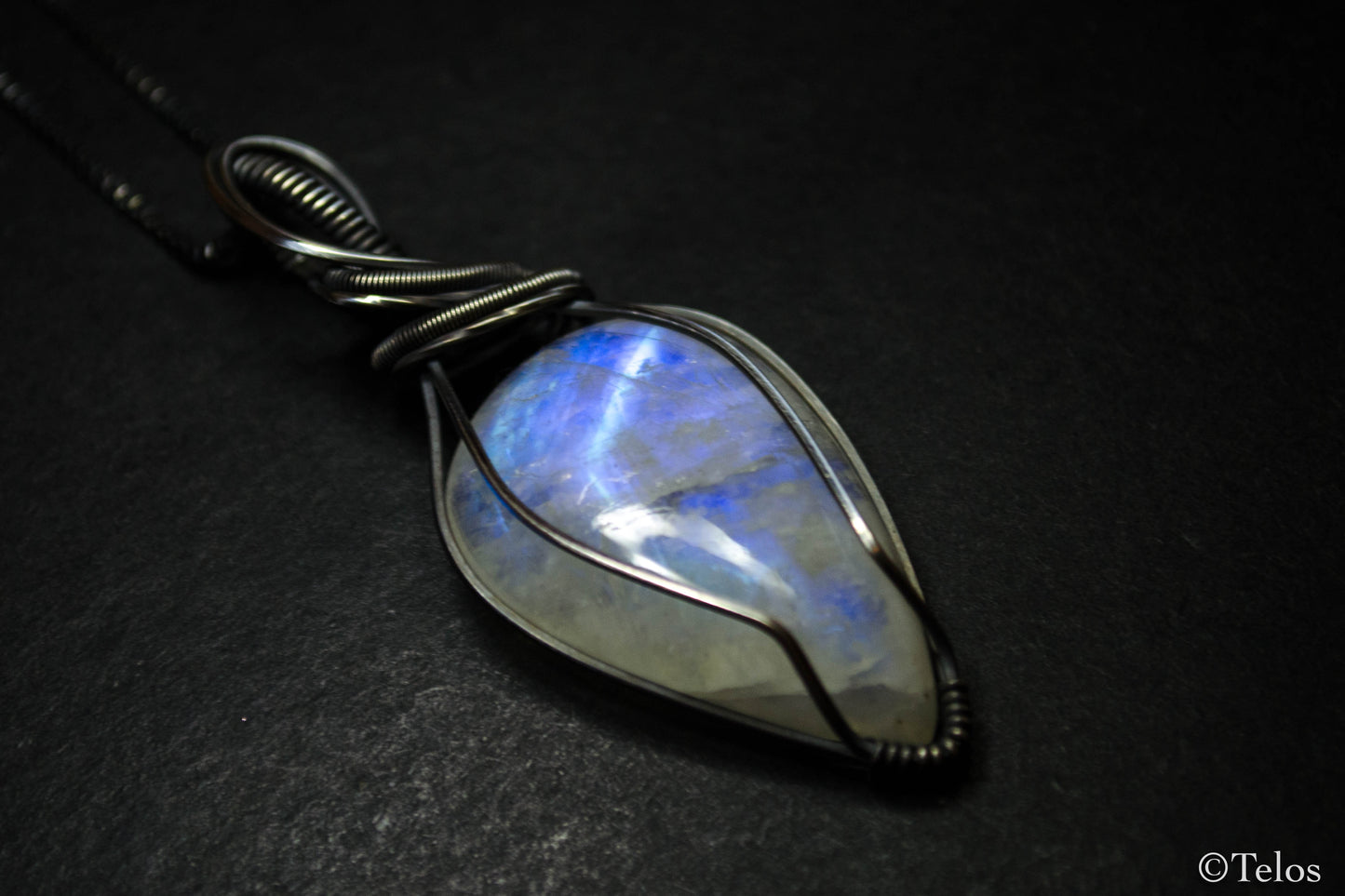 Sterling Silver Rainbow Moonstone Necklace