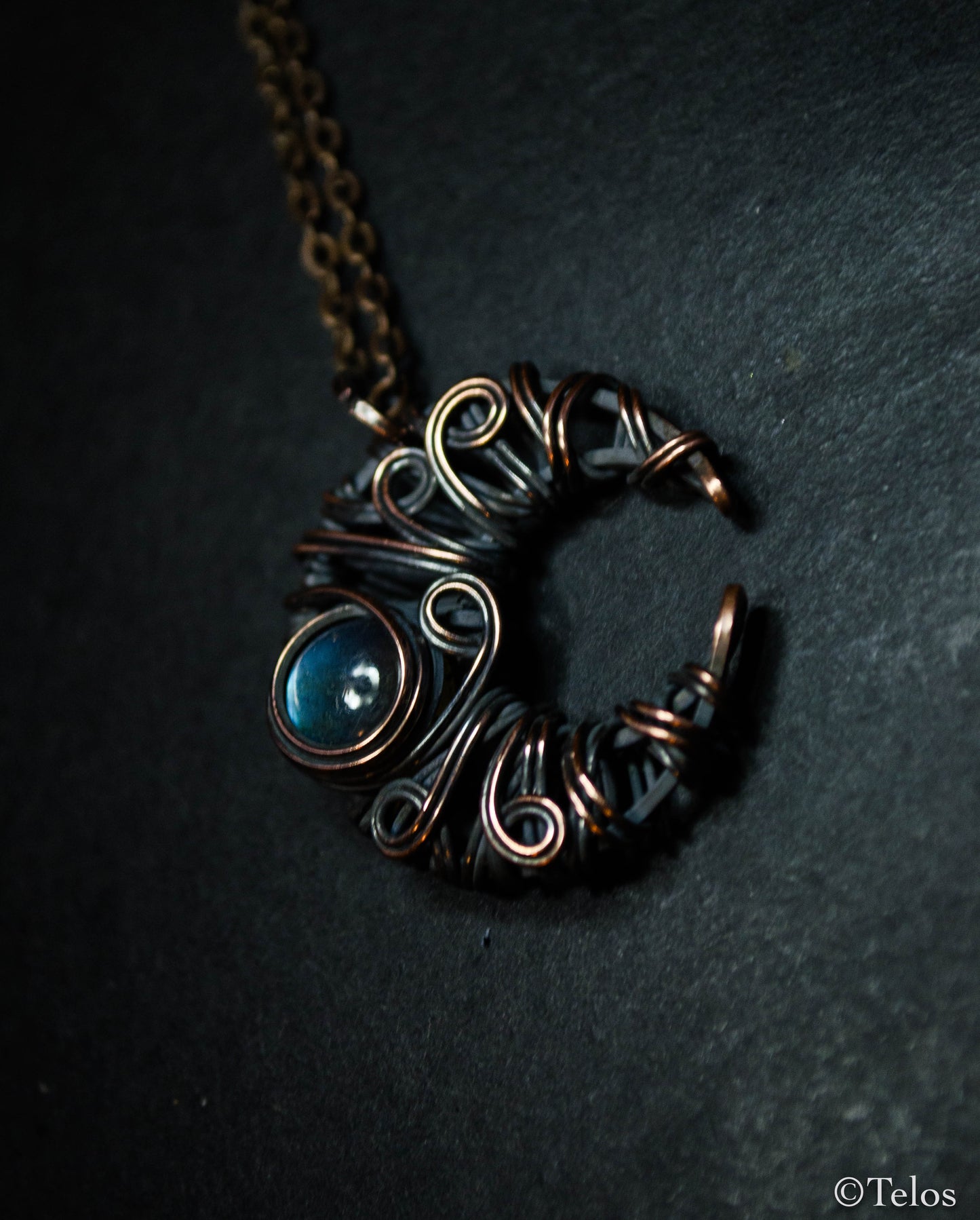 Labradorite Crescent Moon pendant