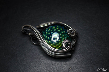 Fumed Glass Sterling Silver necklace