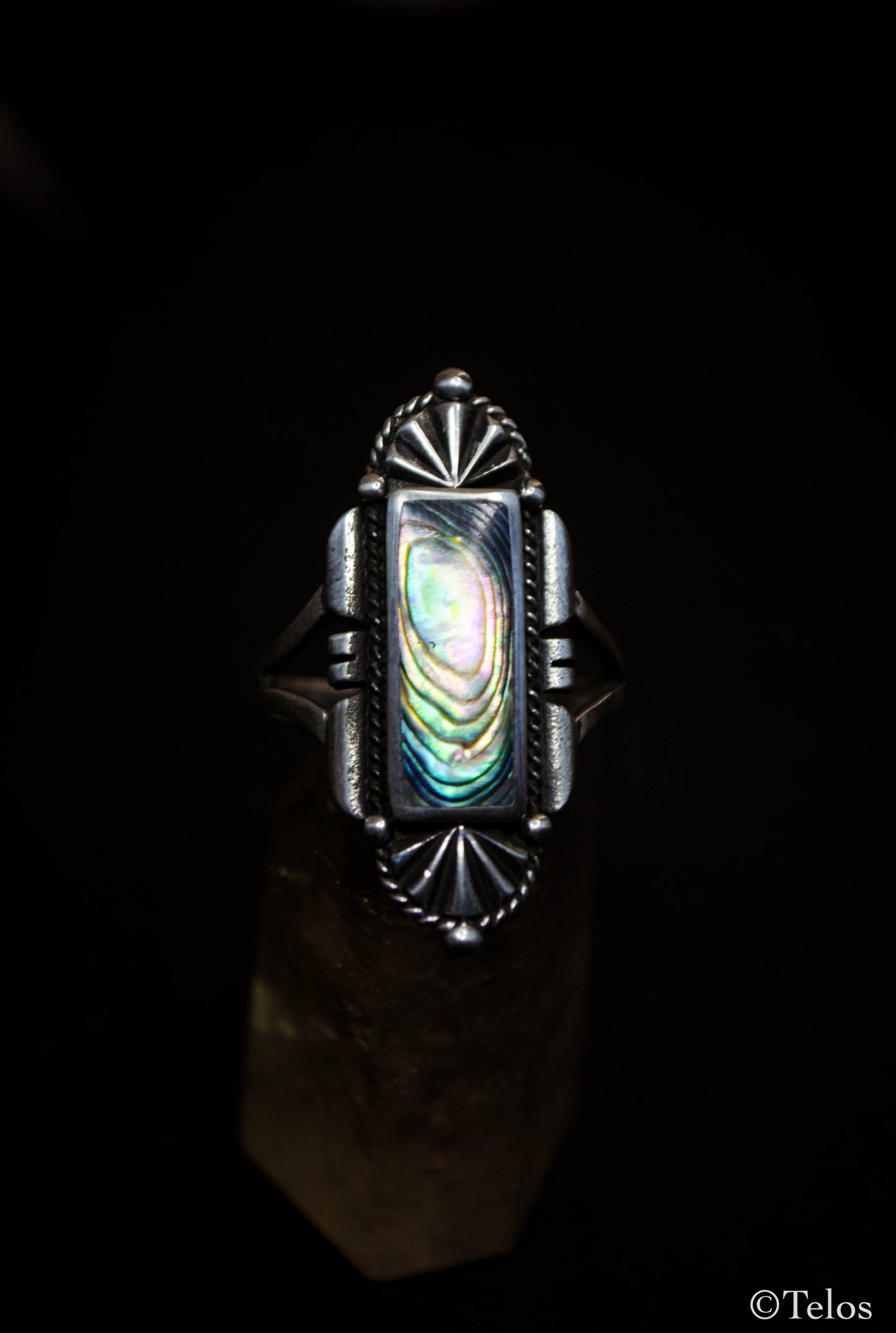 Sterling Silver Abalone sea shell ring