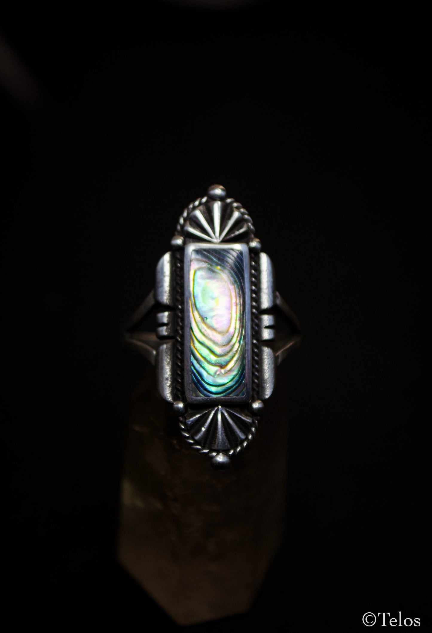 Sterling Silver Abalone sea shell ring