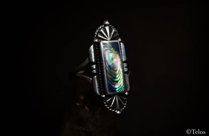 Sterling Silver Abalone sea shell ring