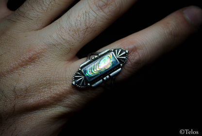 Sterling Silver Abalone sea shell ring