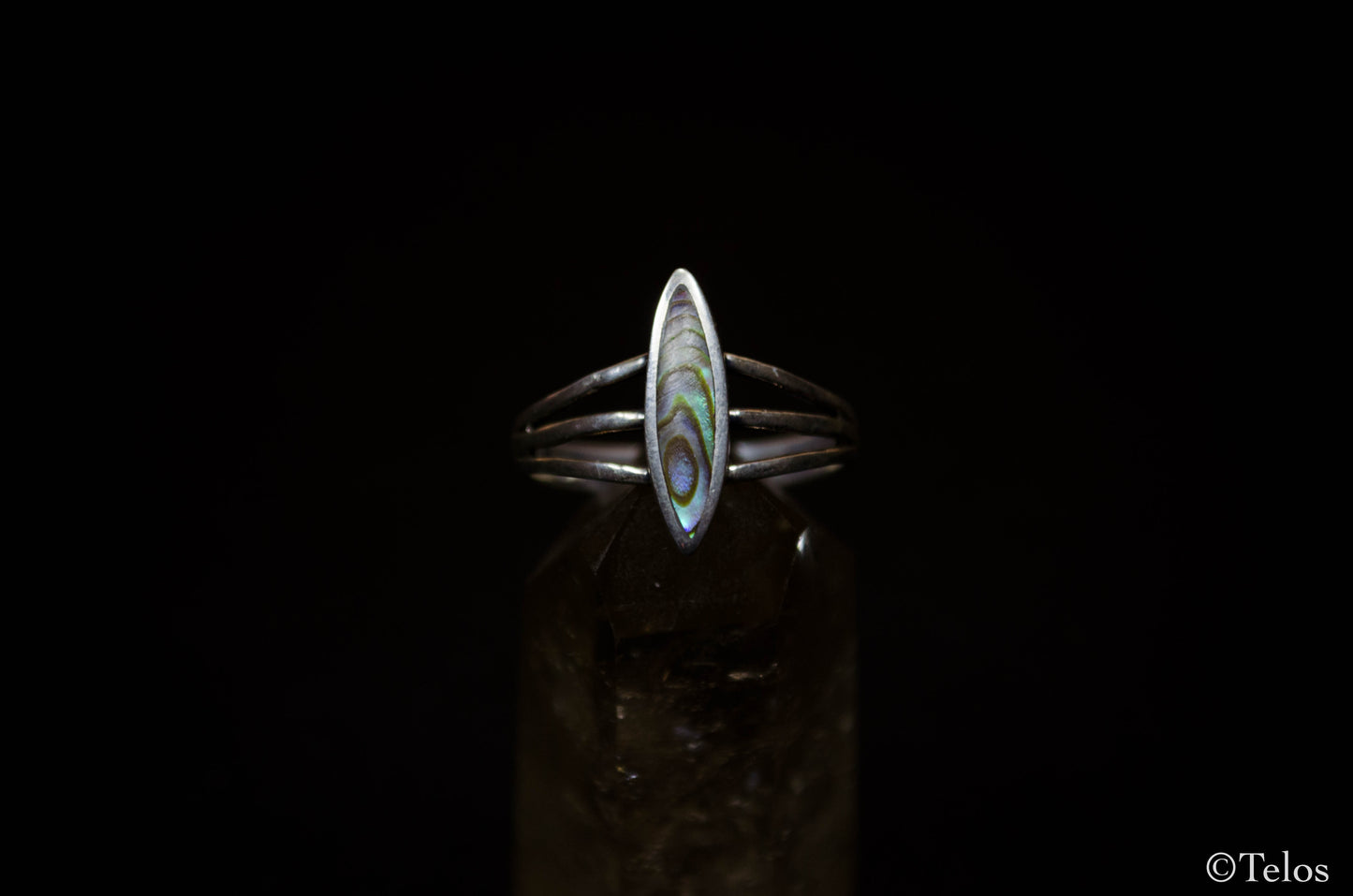 Sterling Silver Abalone Sea shell ring