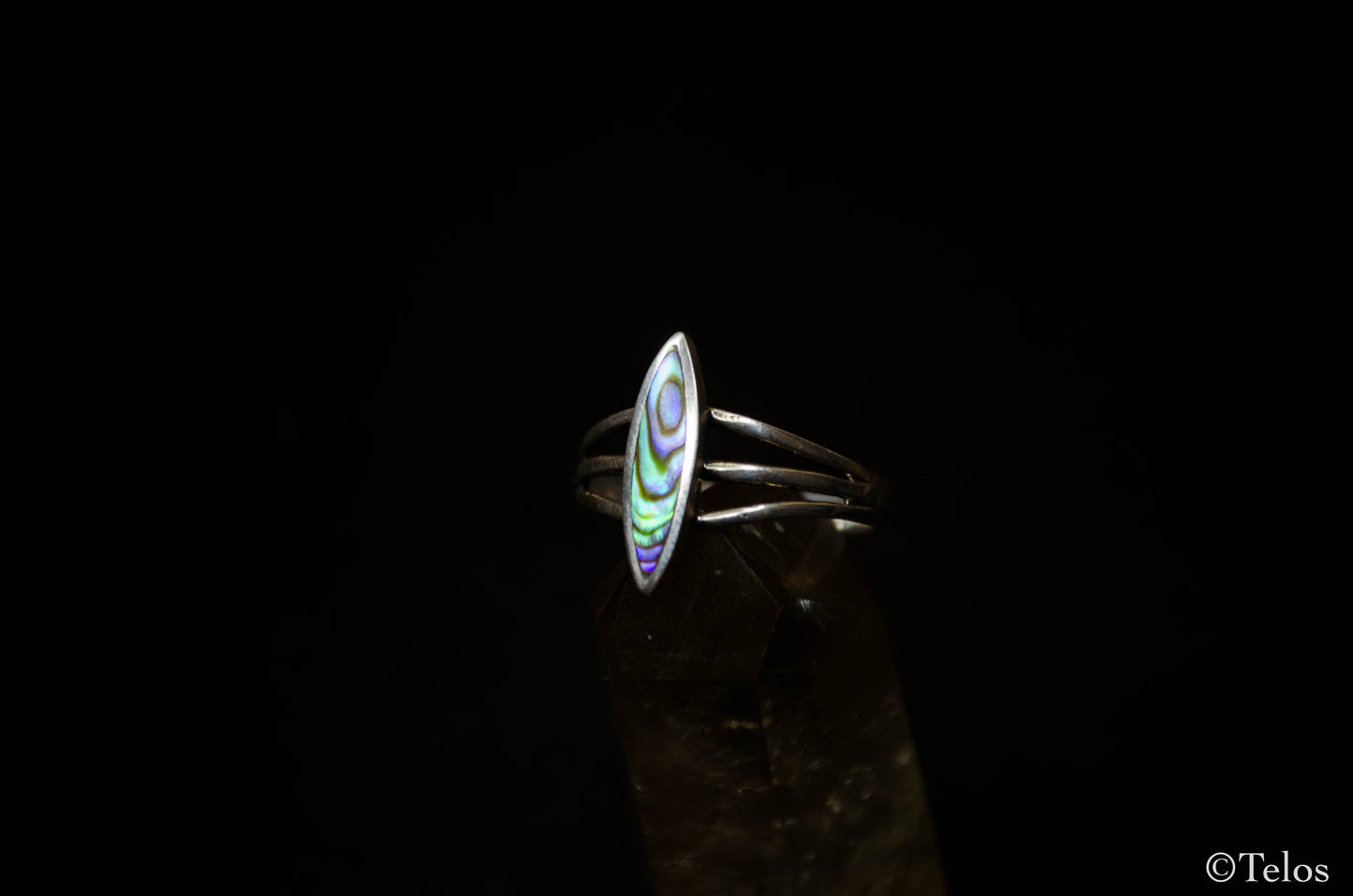 Sterling Silver Abalone Sea shell ring