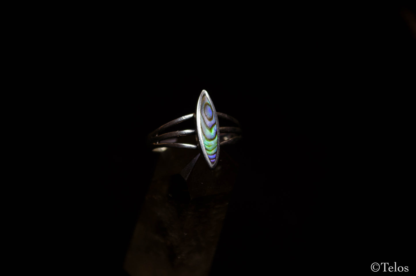 Sterling Silver Abalone Sea shell ring